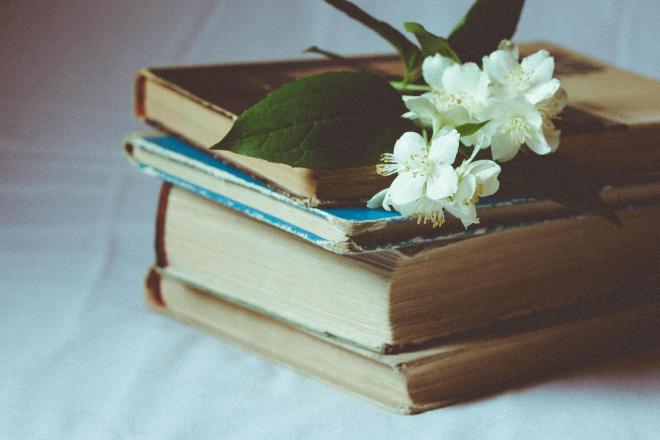 Books and flowers